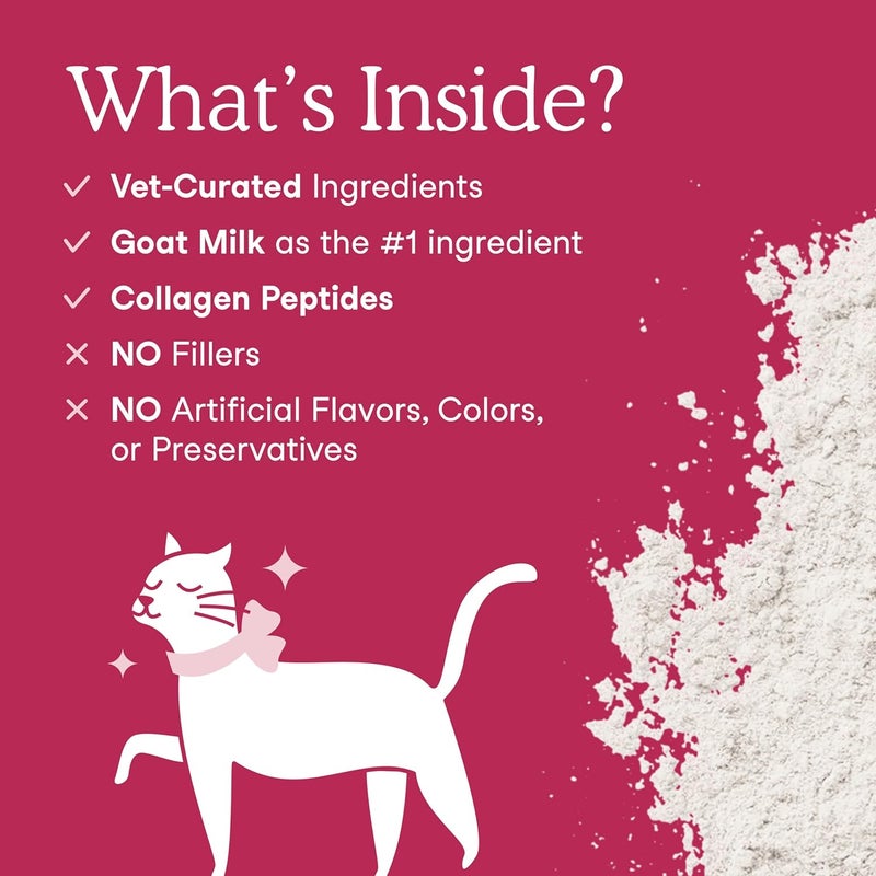 Fera Pets Goat Milk Topper - Cat & Dog Skin and Coat Supplement with Collagen, Biotin & Vitamin C - Helps Maintain Normal Skin Moisture - Promotes a Shiny Coat - for Picky Eaters - 60 TSP - Image 4